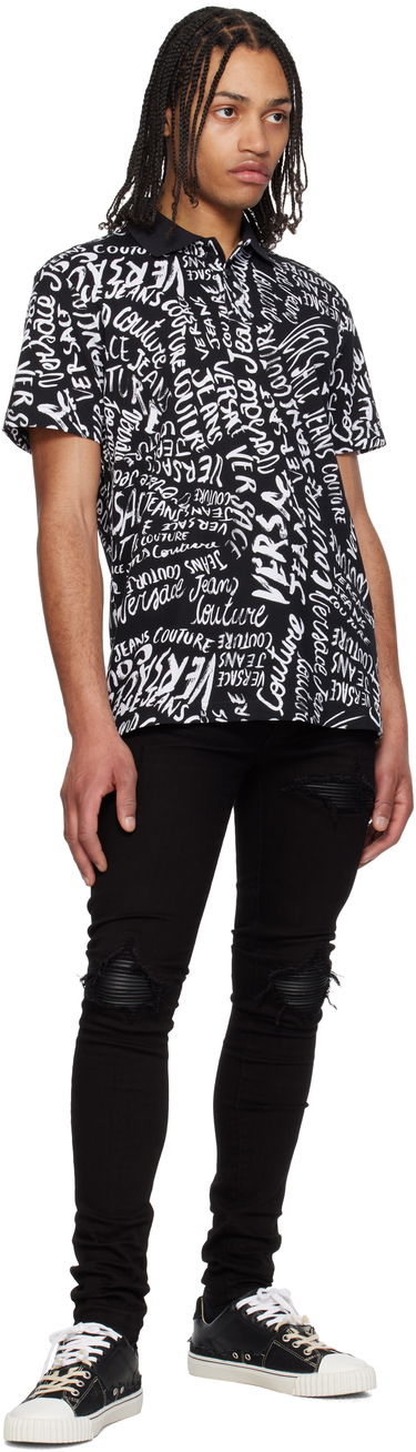 Polo tričko Versace Versace Jeans Couture Logo Pattern Polo Čierna | E78GAG6R0_EJS459, 3