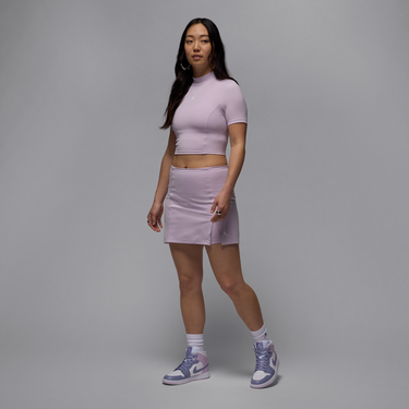 Sukňa Jordan Jordan Knit Short Sleeve Crop Top Fialová | HJ0083-530, 2