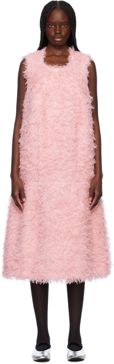 Šaty Comme des Garçons Comme des Garçons Sleeveless Faux-Fur Midi Dress Ružová | GO-O005-051-1, 0