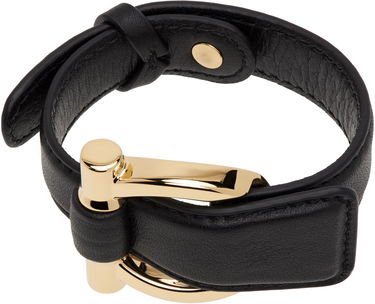 Náramok FERRAGAMO Salvatore Ferragamo Gancini Leather Bracelet Čierna | 780852, 0