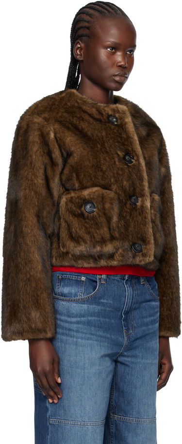 Bunda Marc Jacobs Marc Jacobs Teddy Cropped Faux-Fur Jacket Hnedá | 2F5RJC058W07, 1