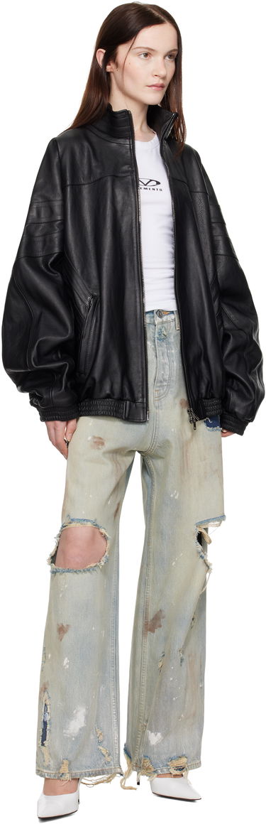 Bomber bunda VETEMENTS Vetements Tracksuit Leather Jacket Čierna | UA66JA280B, 4