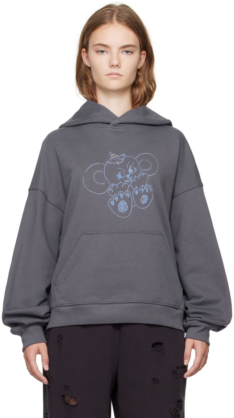 Mikina We11done We11done Monster Fitted Hoodie Šedá | WD-TH2-24-831-U-CH, 0