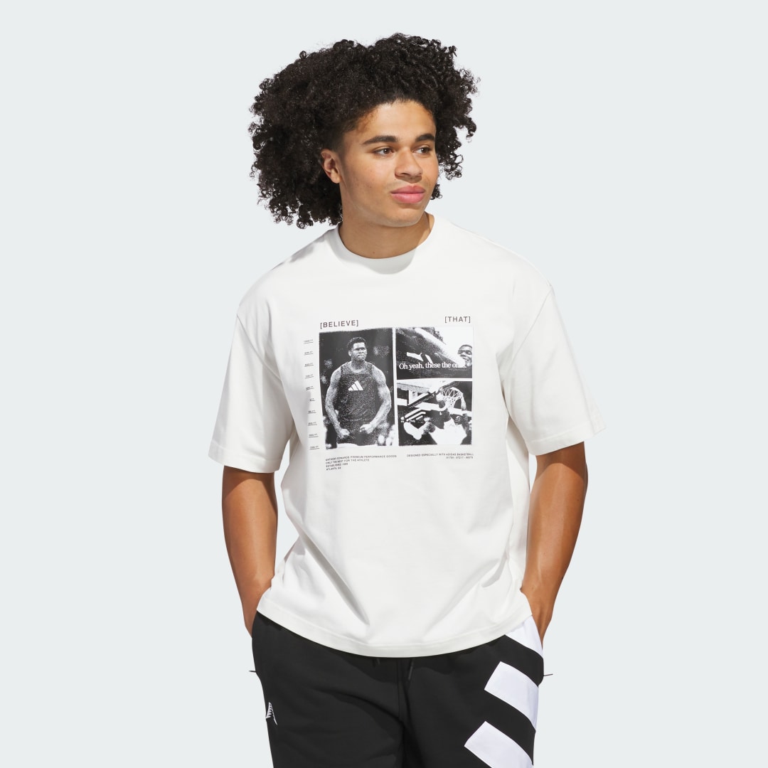Tričko adidas Performance Anthony Edwards Graphic T-Shirt Béžová | JM2679, 0