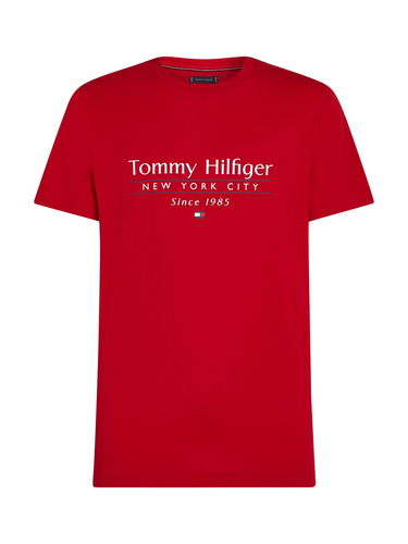 Tričko Tommy Hilfiger Tommy Hilfiger Logo Crew Neck T-Shirt Červená | MW0MW38621XLD, 4