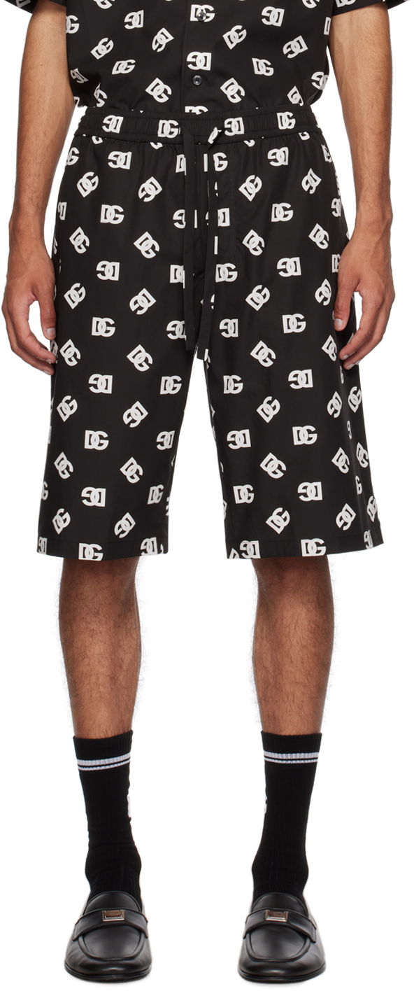 Black Monogram Shorts