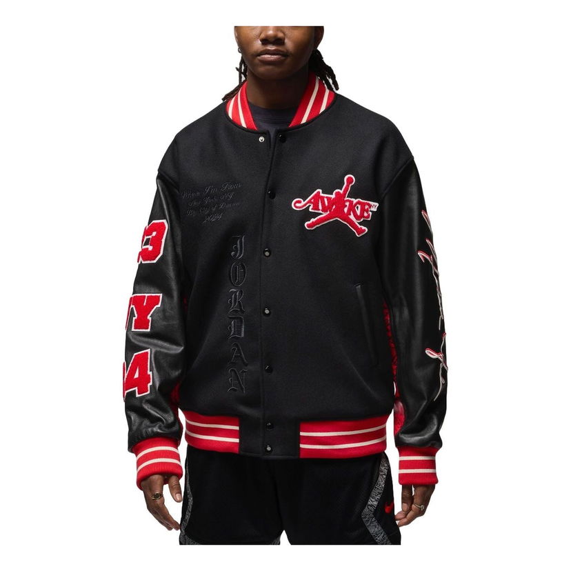Bomber bunda Jordan Awake NY Varsity Jacket Čierna | FQ5440-657