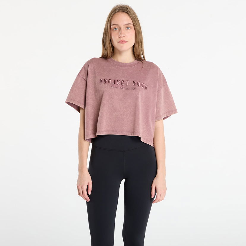 Crop Top Under Armour Project Rock Statement Graphic Short Sleeve Crop Top Fialová | 6007507-651