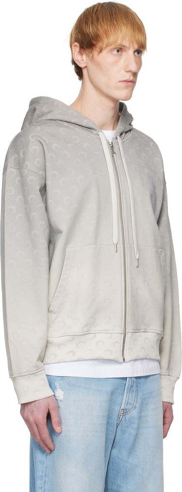 Mikina Marine Serre Marine Serre Moon Faded Fleece Zip Hoodie Modrá | UST017B CJER0073, 4