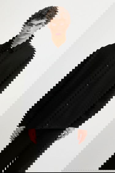 Bunda MAISON KITSUNÉ Maison Kitsuné Casual Oversize Wool Blend Jacket Čierna | PM00409WM2023, 0