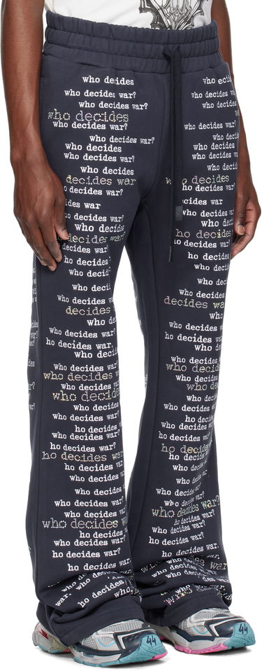 Tepláky Who Decides War 'WDW' Scripture Sweatpants Navy | 1121150010SS25, 1