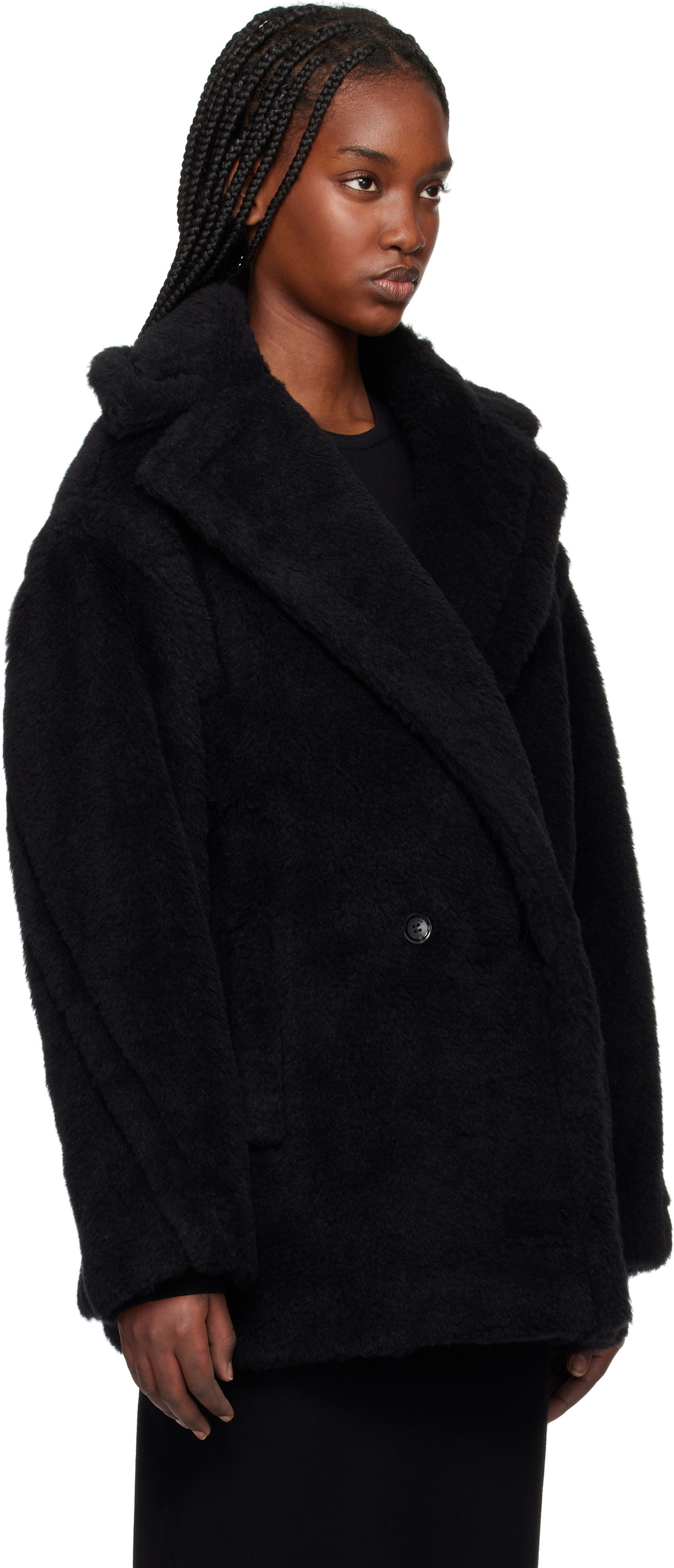 Kabáty Max Mara Max Mara Fuxia Teddy Jacket Čierna | 2511081041600, 1
