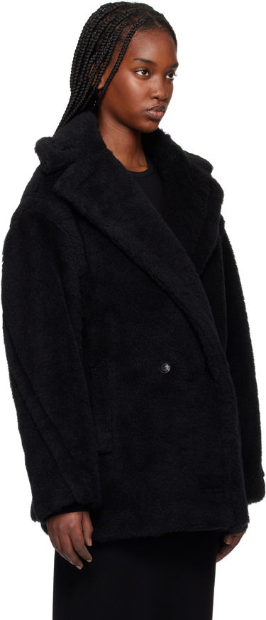 Kabáty Max Mara Max Mara Fuxia Teddy Jacket Čierna | 2511081041600, 1
