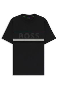 BOSS T-Shirt with Stripes and Logo