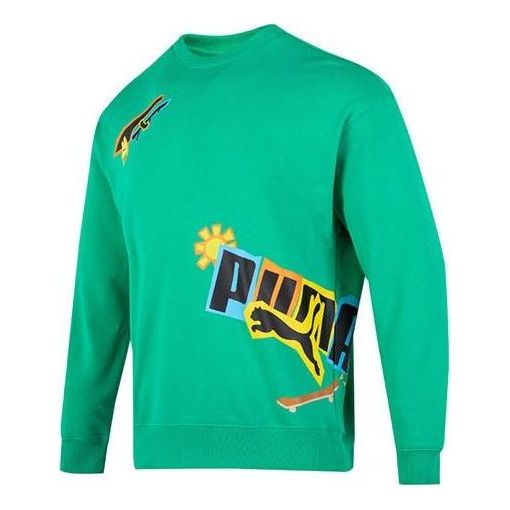 Sveter Puma Classics Street Sport Crewneck Sweatshirt Zelené | 539968-36