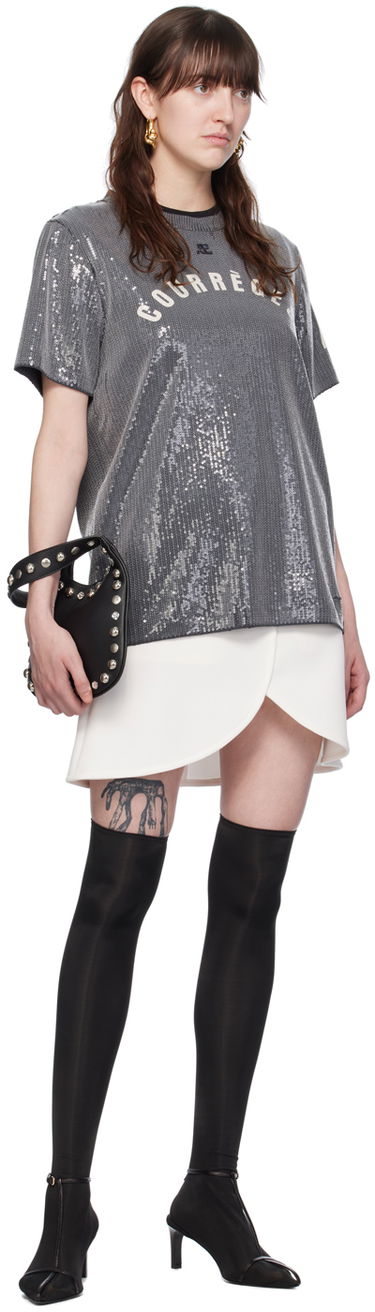 Tričko Courrèges Courrèges Sequinned T-Shirt Šedá | 124JTS008JS0136, 3
