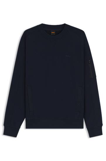 Mikina BOSS Sweatshirt with Zipped Sleeve Pocket Navy | 50543458, 0