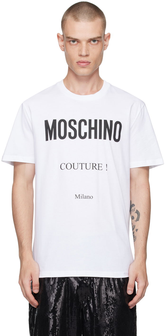 Tričko Moschino White Bonded Logo T-Shirt Biela | 242ZZA071952411001, 0
