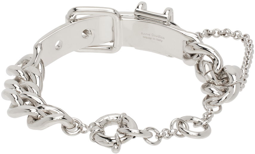 Náramok Acne Studios Buckle Chain Bracelet Šedá | C50414-, 1