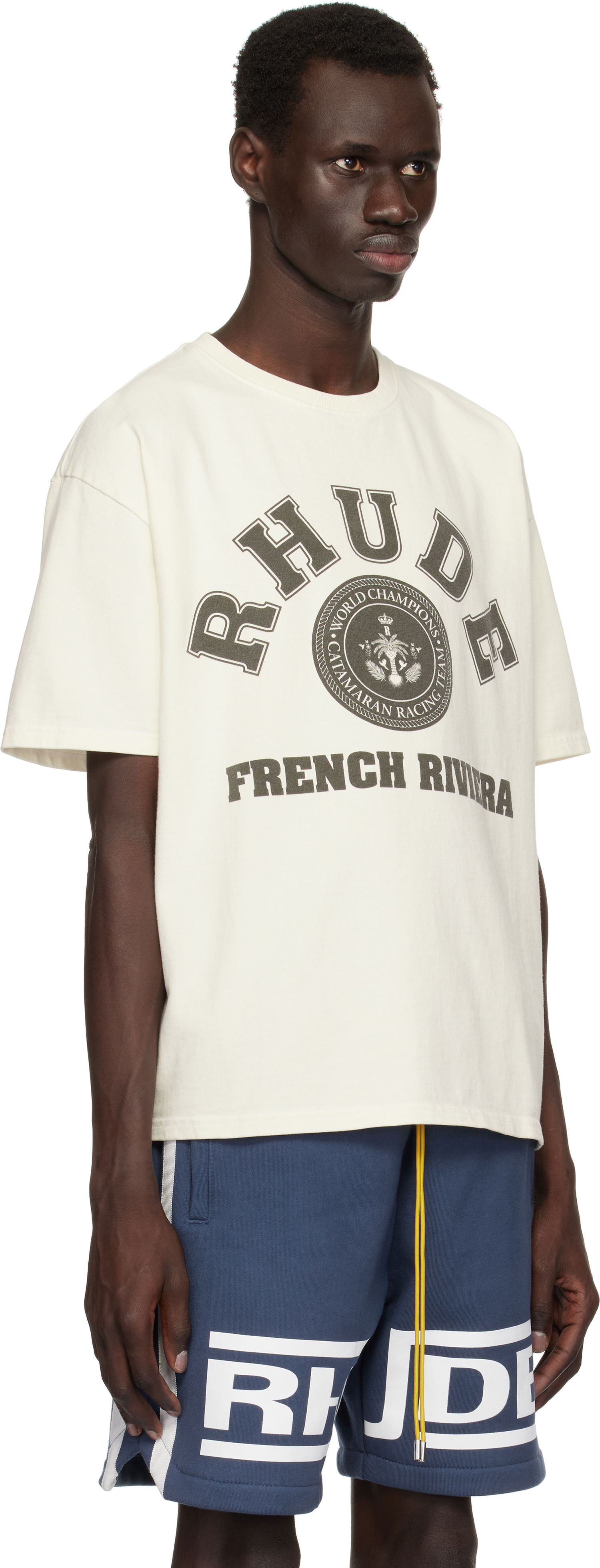 Tričko Rhude Rhude French Riviera Graphic T-Shirt Biela | RHPS25TT08012, 1