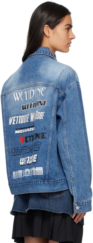 Bunda We11done Printed Denim Jacket Modrá | WD-DJ1-23-915-U-BL, 2