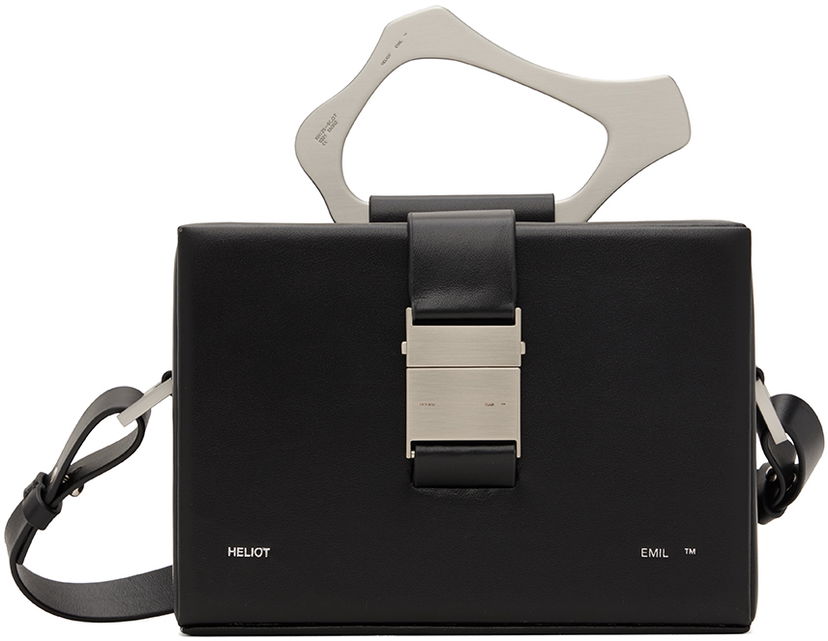 Kabelka HELIOT EMIL Solely Box Bag with Metallic Handle Čierna | HE_15_41_L03_BLK01
