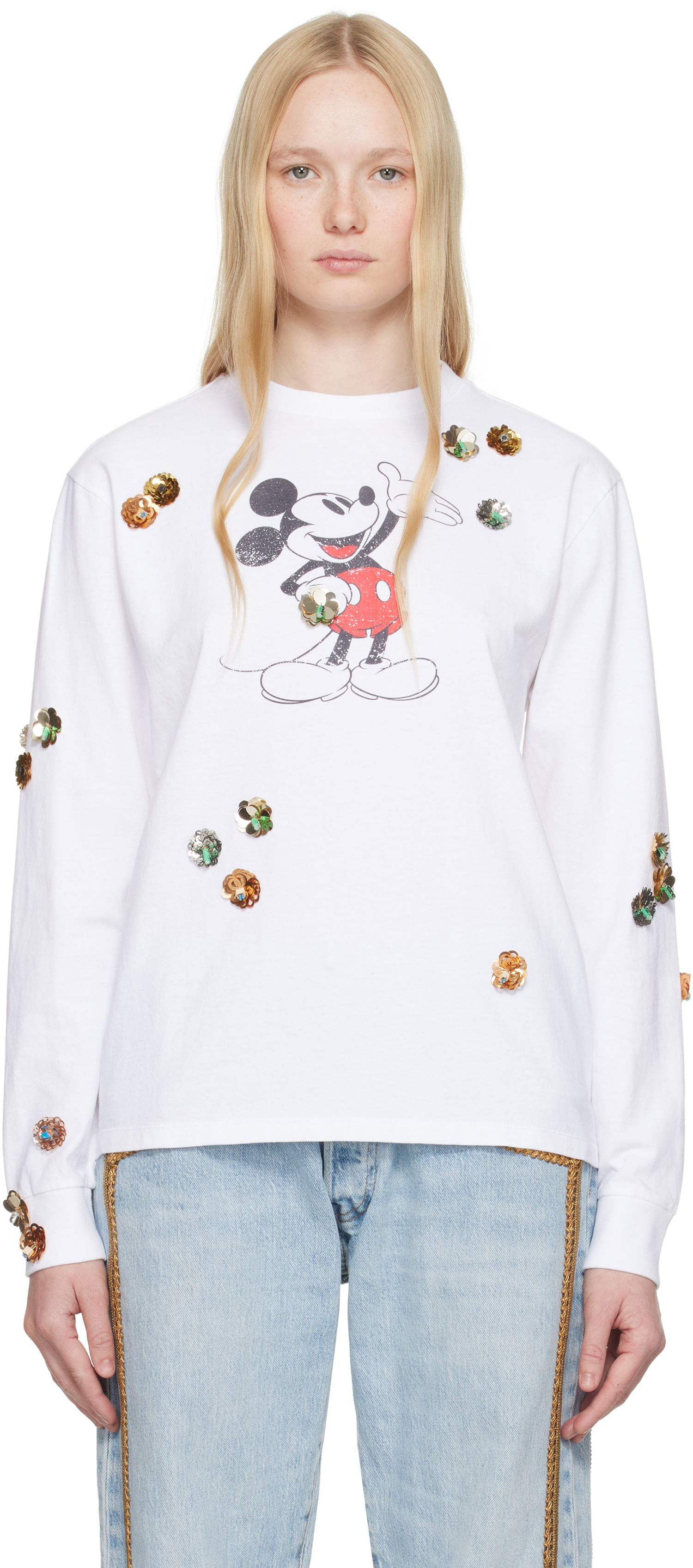 Sveter Coperni Coperni Disney Mickey Long Sleeve T-Shirt Biela | DJS157SFF5037, 0