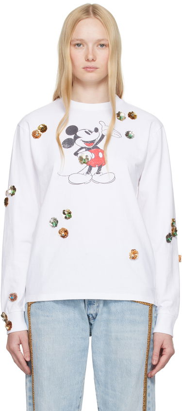 Sveter Coperni Coperni Disney Mickey Long Sleeve T-Shirt Biela | DJS157SFF5037, 0