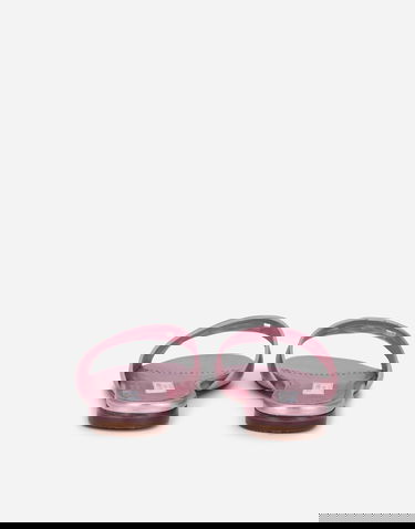 Tenisky a topánky Dolce & Gabbana Flat Metallic Leather Monogram Slide Sandals Ružová | D11032A54398M305, 2