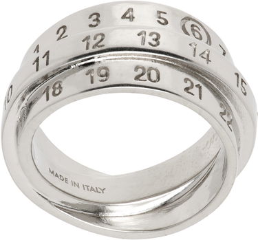 Prsteň Maison Margiela Triple Logo Numeric Signature Silver Ring Metalická | SM6UQ0073 P6627, 2