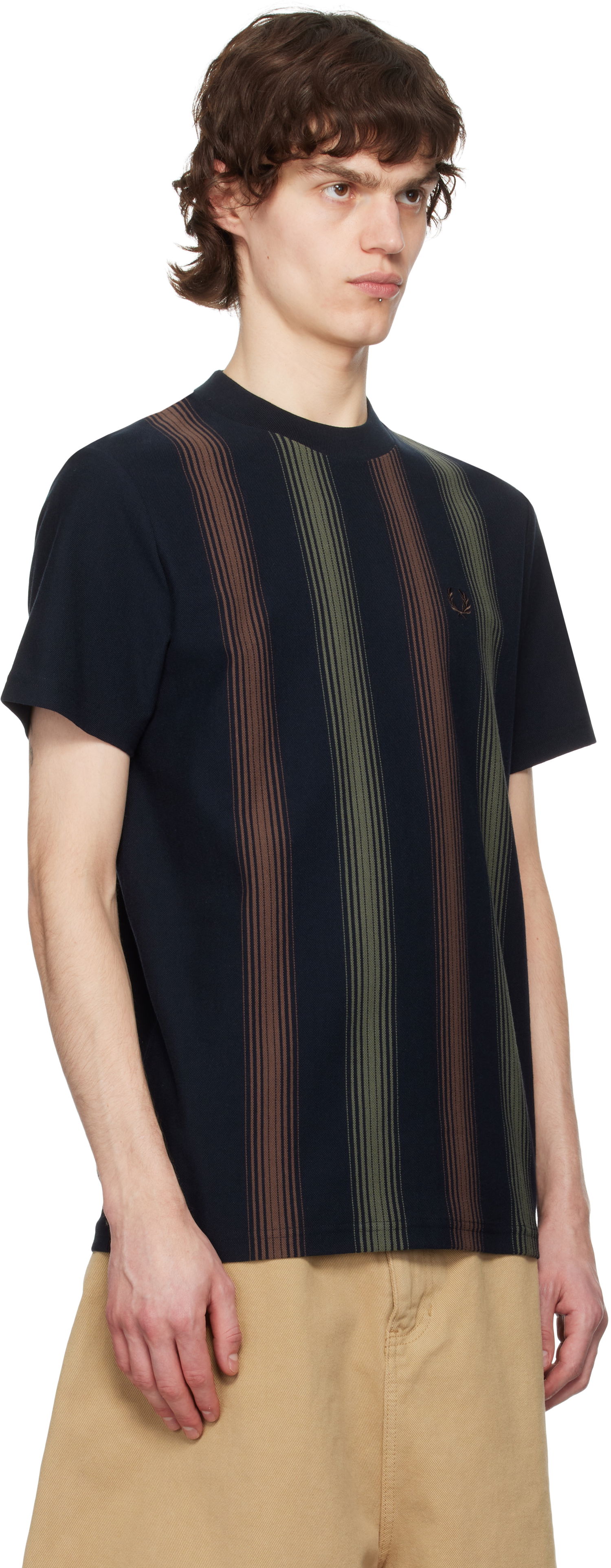 Tričko Fred Perry Fred Perry Striped T-Shirt Navy | M8653, 1