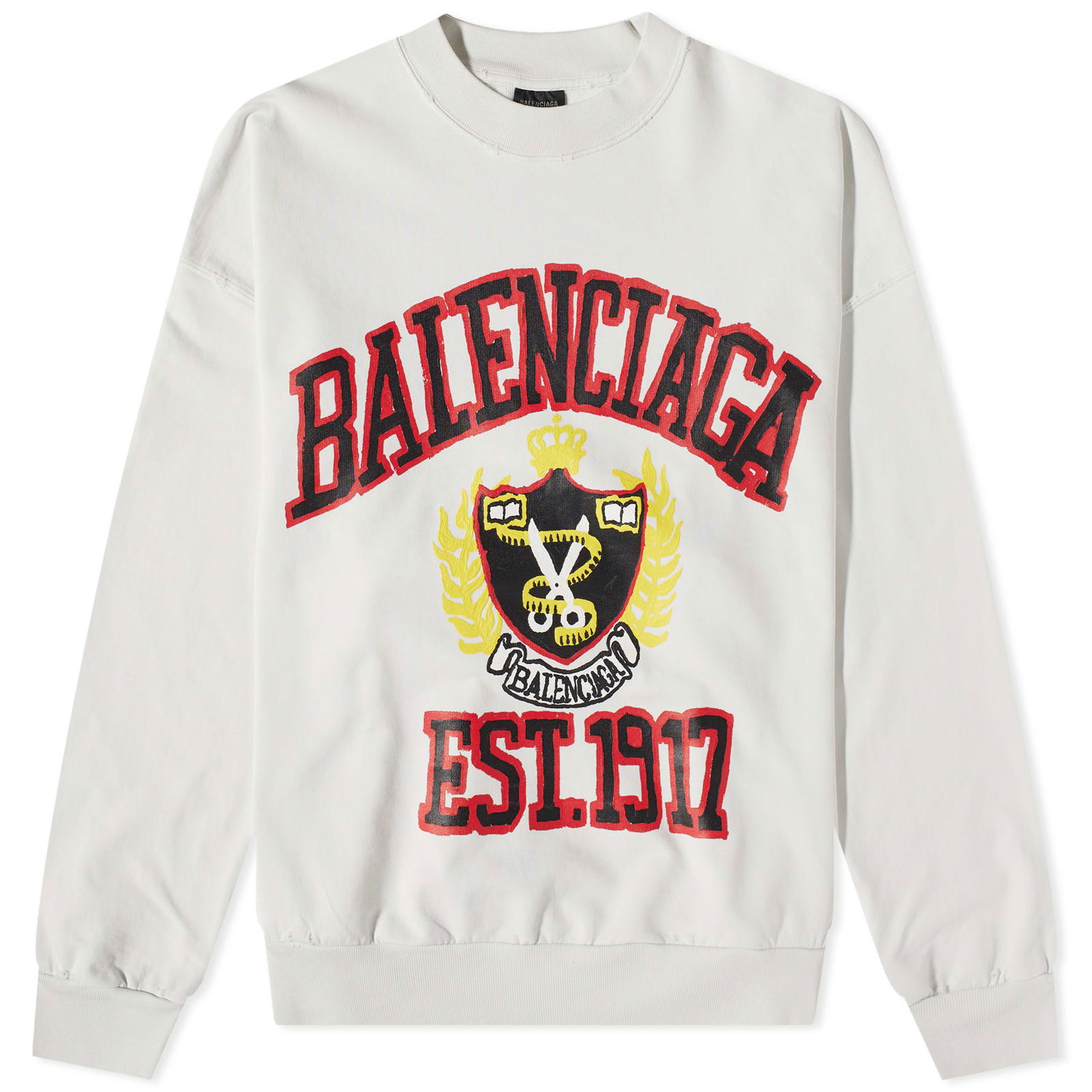 Mikina Balenciaga College Crew Sweat Biela | 697869-TOVK2-9012, 0