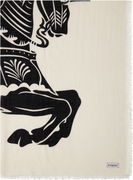 Burberry Wide Wool Scarf with Equestrian Knight Design