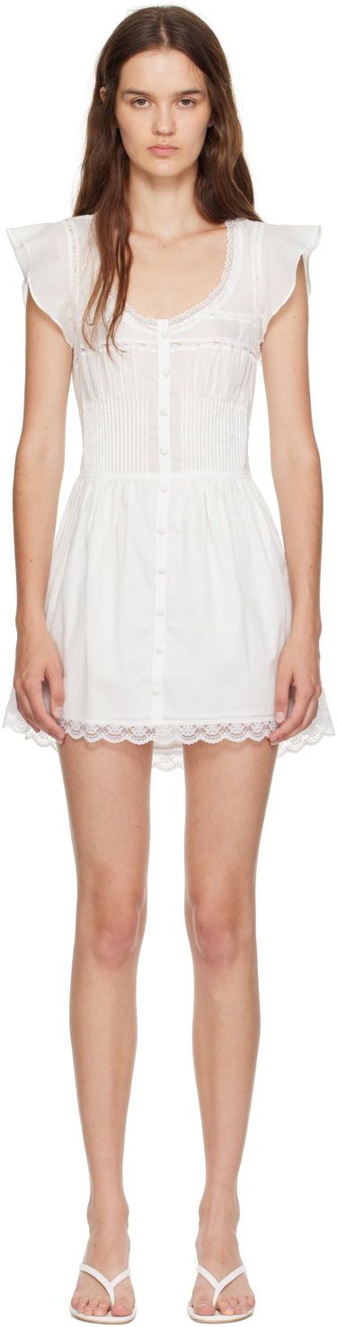 Šaty GUIZIO Guizio Lille Pintuck Minidress Biela | P25423W136, 0