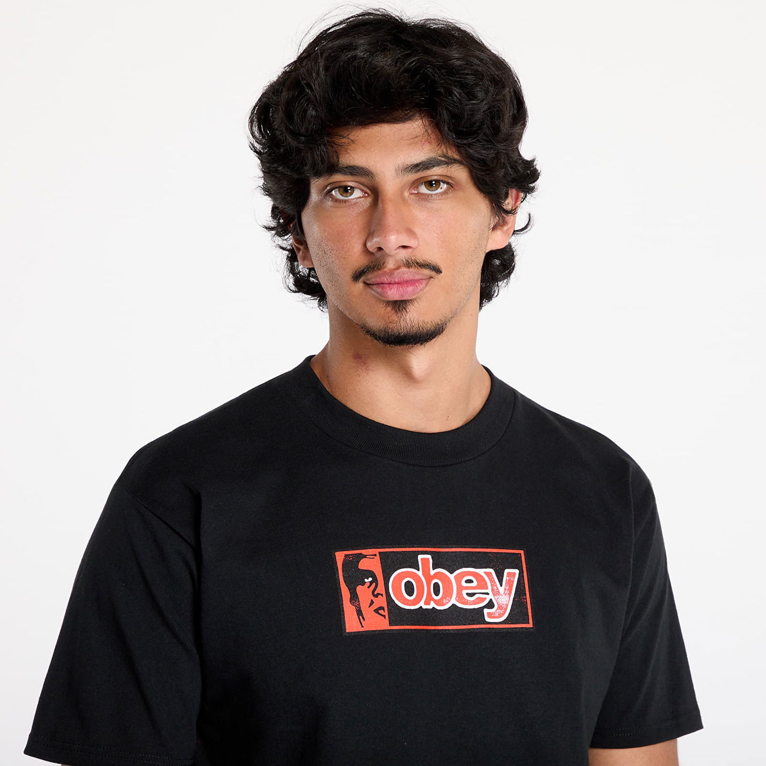 Tričko OBEY Half Icon T-Shirt Black Čierna | 165263911-BLK, 1