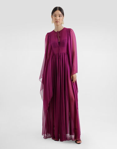 Šaty Dolce & Gabbana Dolce & Gabbana Silk Chiffon Caftan Dress with Drawstring Fialová | F6TLZTFU1ATFA130, 1