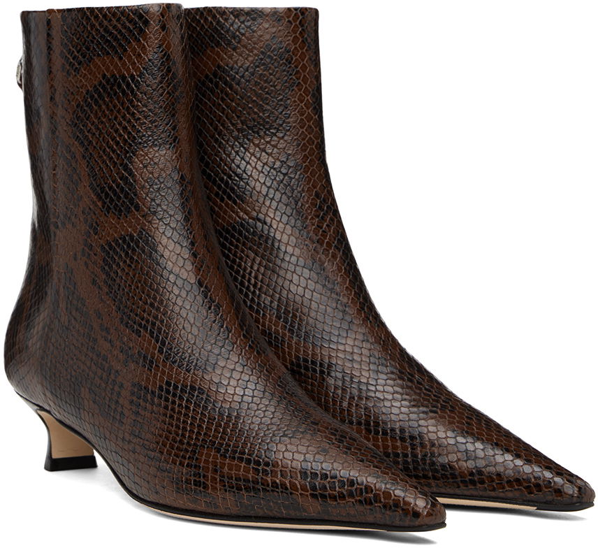 Aeyde Zoe Snakeskin Ankle Boots