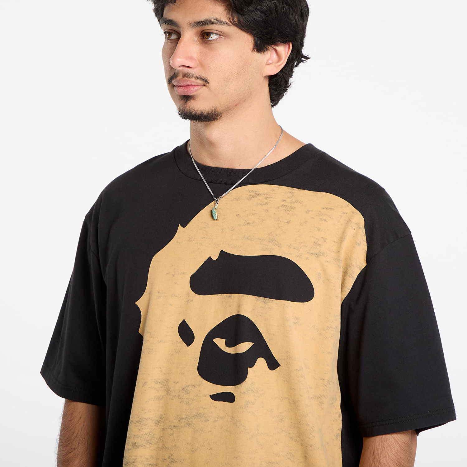 Tričko BAPE Bleached Big Ape Head Relaxed Fit Tee Čierna | 001CSL801003MBLK, 1