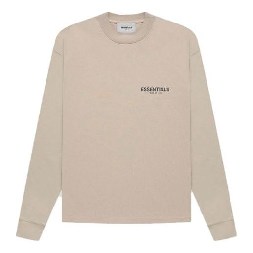 Tričko Fear of God Essentials Long Sleeve T-Shirt Béžová | FOG-FW21-185