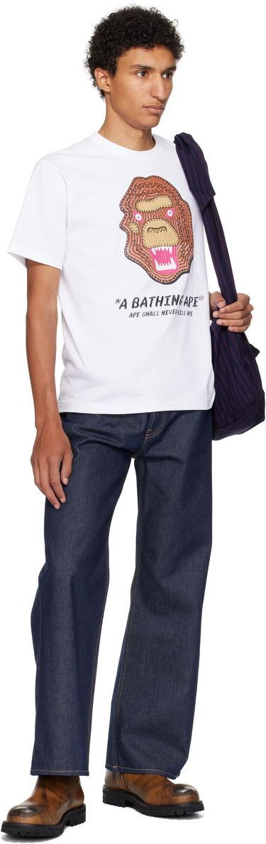 Tričko BAPE Embroidery Style Souvenir Logo T-shirt Biela | 001TEL301049M, 3
