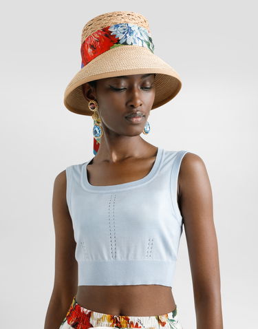 Tielko Dolce & Gabbana Dolce & Gabbana Silk Knitted Tank Top Modrá | FXT56TJBSM0B1581, 3