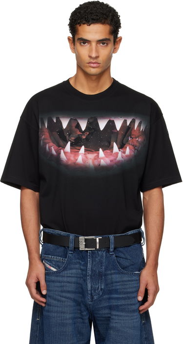 Tričko Diesel Shark Jaw Print T-Shirt Čierna | A19617-0PLAT-9XX, 0