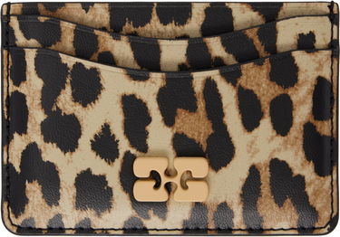 Peňaženka GANNI GANNI Bou Leopard Print Card Holder Béžová | A6541, 0