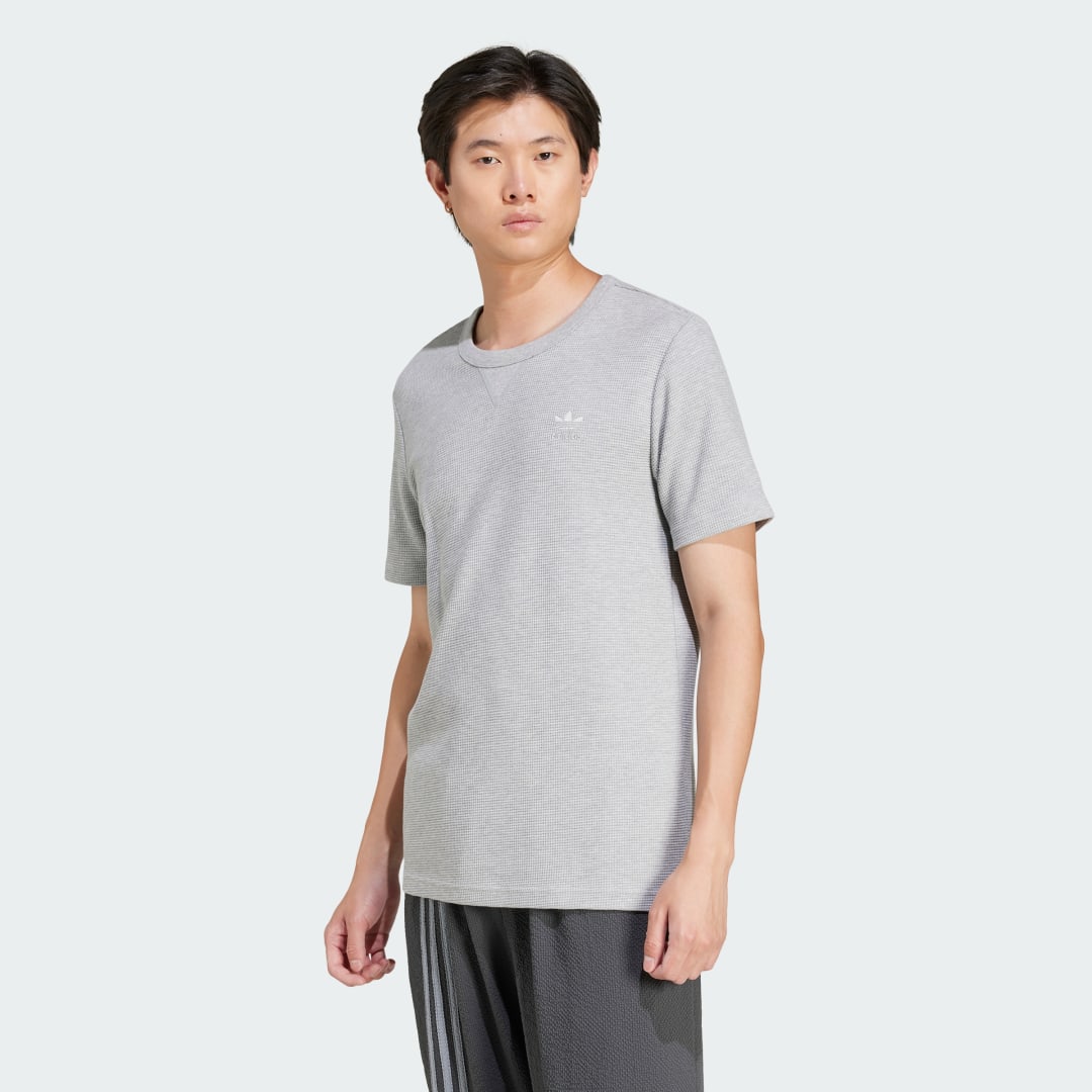 Tričko adidas Performance Essentials Waffle T-Shirt Šedá | JD2445, 0