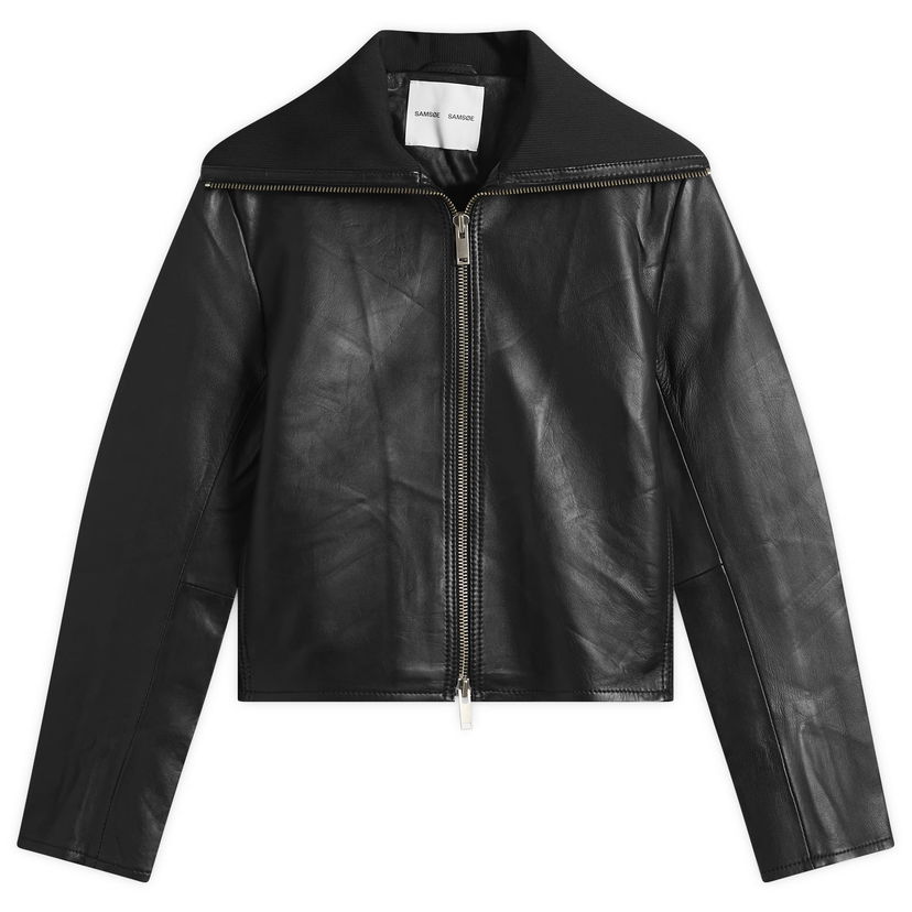 Bunda Samsoe Samsoe Sashira Leather Jacket Čierna | F25400033-CLR000021