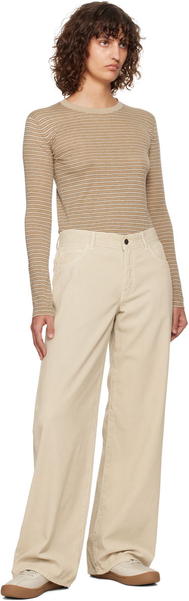 Nohavice The Row The Row Eglitta Wide-Leg Corduroy Trousers Béžová | 6525-W3724, 3