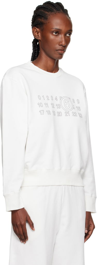 Mikina Maison Margiela MM6 Maison Margiela Printed-Logo Sweatshirt Béžová | S52GU0248 M25025, 4