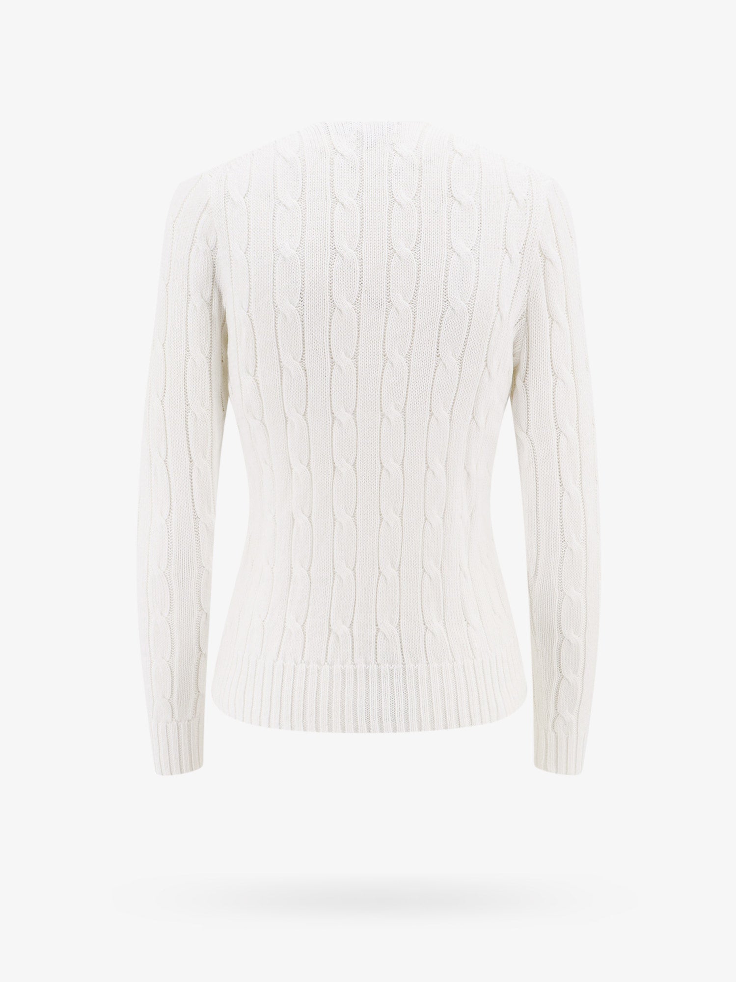 Sveter Polo by Ralph Lauren White Cable Knit V-Neck Sweater Biela | 211891641001, 1