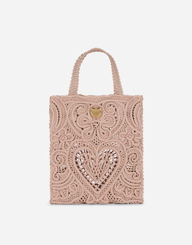 Tote bag Dolce & Gabbana Dolce & Gabbana Small Cordonetto Lace Tote Bag Ružová | BB6926AW71780098, 0