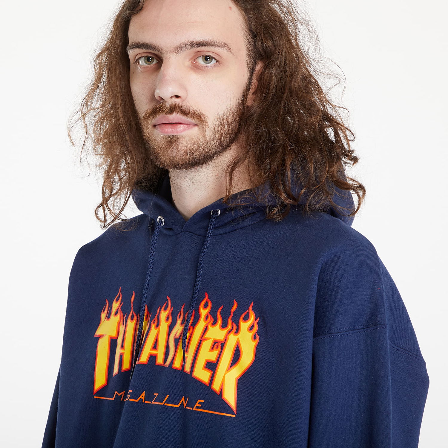 Mikina Thrasher Thrasher Flame Logo Hoodie Navy | 113102NY, 1